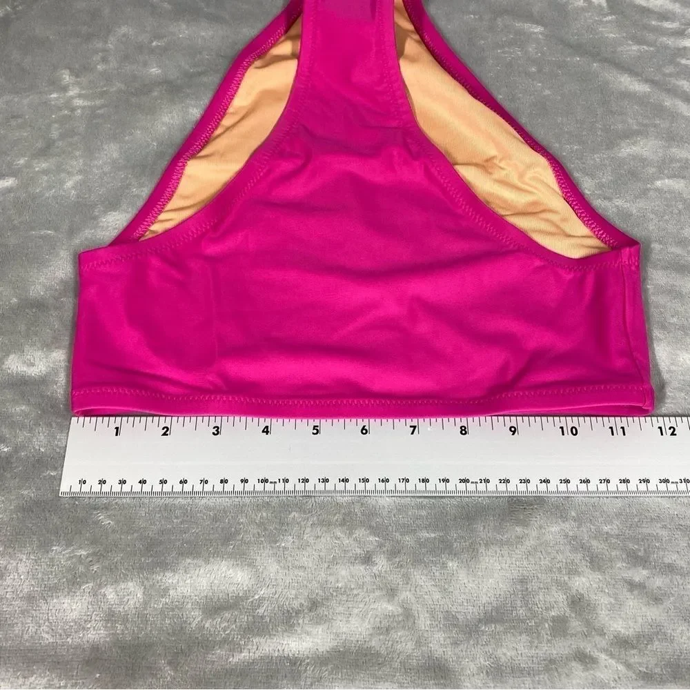 NEW J. Crew Hallie Bikini Bottom High Waist Size XS Pink Radiant Fuchsia